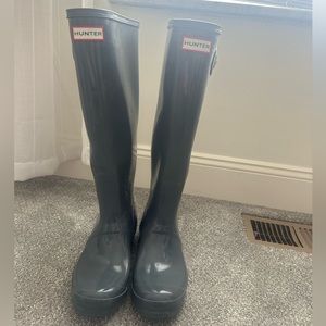 Grey Tall Hunter rain boots